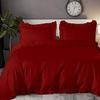 100% Organic Cotton Edge Ruffle Duvet Cover Set with Zipper Closure and Corner Ties, Twin/Twin XL Size Burgundy Solid, 600 TC Ultra Soft Luxury 1 Duvet Cover with 4 Pillow Protector (5 PC) view 1