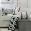 XSlive Tufted Decorative Throw Pillow Cover,Boho Geometric Woven Cotton Cushion Cover Rectangle Lumbar Pillowcase for Sofa Couch Bedroom (Grey,12" x 20") view 2