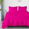 100% Organic Cotton Edge Ruffle Duvet Cover Set with Zipper Closure and Corner Ties, Cal-King/King Size Hot Pink Solid, 600 TC Ultra Soft Luxury 1 Duvet Cover with 4 Pillow Protector (5 PC) view 2