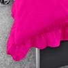 100% Organic Cotton Edge Ruffle Duvet Cover Set with Zipper Closure and Corner Ties, Cal-King/King Size Hot Pink Solid, 600 TC Ultra Soft Luxury 1 Duvet Cover with 4 Pillow Protector (5 PC) view 3