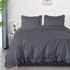100% Organic Cotton Edge Ruffle Duvet Cover Set with Zipper Closure and Corner Ties, Twin/Twin XL Size Dark Grey Solid, 600 TC Ultra Soft Luxury 1 Duvet Cover with 4 Pillow Protector (5 PC) view 2
