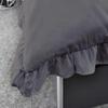 100% Organic Cotton Edge Ruffle Duvet Cover Set with Zipper Closure and Corner Ties, Twin/Twin XL Size Dark Grey Solid, 600 TC Ultra Soft Luxury 1 Duvet Cover with 4 Pillow Protector (5 PC) view 3