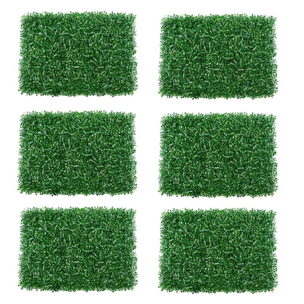 Eeneme Artificial Plant Fence, Simulation Lawn Panels, Artificial Trellis Screening, Faux Boxwood Mats, 40 * 60cm Greenery Wall Backdrop for Home Outdoor Garden Privacy (6pcs)