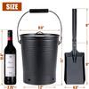 Ash Bucket with Lid and Wood Handle Coal Shovel and Heavy Duty Wax Canvas Log Carrier Tote view 2