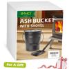 Ash Bucket with Lid and Wood Handle Coal Shovel and Heavy Duty Wax Canvas Log Carrier Tote view 3