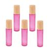 SOLUSTRE 5pcs Mini Travel Bottles Glass Rollerball Bottles Wooden Lid Essential Oil Perfume Storage Container view 1