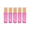 SOLUSTRE 5pcs Mini Travel Bottles Glass Rollerball Bottles Wooden Lid Essential Oil Perfume Storage Container view 2