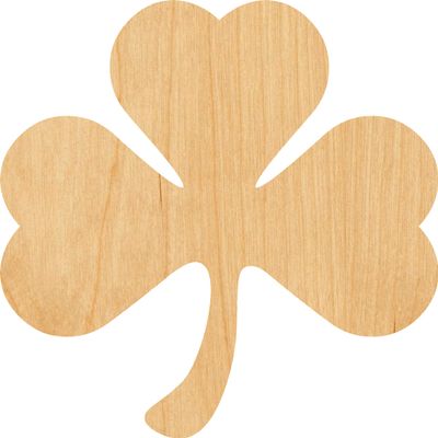 Shamrock Laser Cut Out Wood Shape Craft Supply - 4 Inch