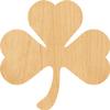 Shamrock Laser Cut Out Wood Shape Craft Supply - 4 Inch view 1