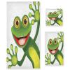 ALAZA Cartoon Frog Green Summer Soft 3 Piece Bath Towels Set for Bathroom Spa Hotel, 1 Bath Towel+ 1 Hand Towel+ 1 Washcloth view 1