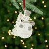 3.5" White Silver-Plated Snowman Merry Christmas Ornament with European Crystals view 2