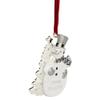 3.5" White Silver-Plated Snowman Merry Christmas Ornament with European Crystals view 3