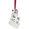 3.5" White Silver-Plated Snowman Merry Christmas Ornament with European Crystals view 4