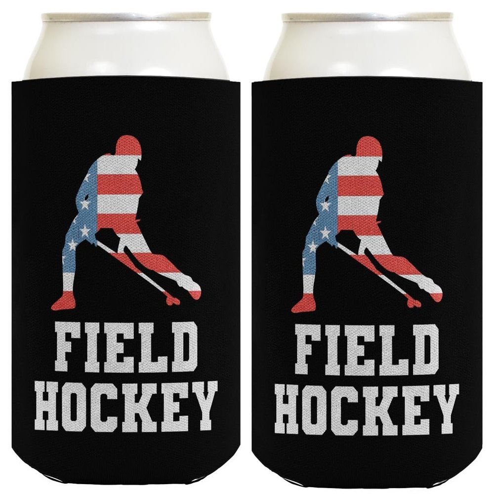 American Pride Summer Games Gifts USA Sports Field Hockey 2-Pack Can Drink Thermocoolers