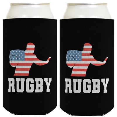 American Pride Summer Games Gifts USA Sports Rugby 2-Pack Can Drink Thermocoolers