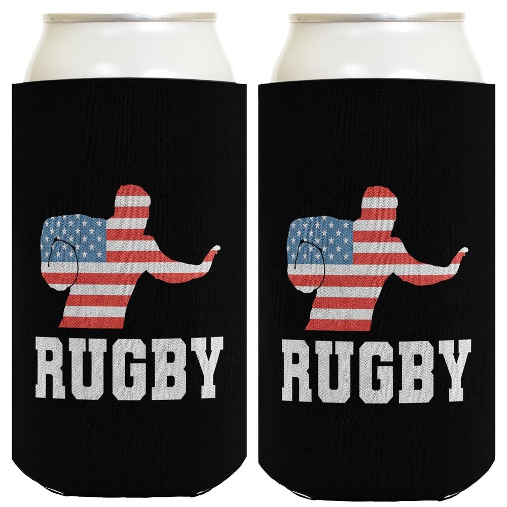 American Pride Summer Games Gifts USA Sports Rugby 2-Pack Can Drink Thermocoolers