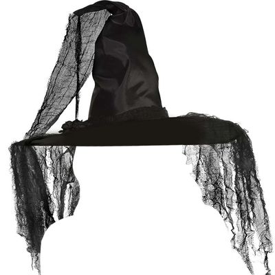 Amscan Haunted Deluxe Witch Hat - Premium Black Halloween Accessory For Costumes, Perfect For Parties & Themed Events - 1 Pc