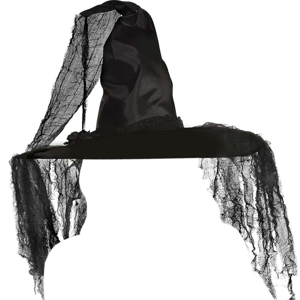 Amscan Haunted Deluxe Witch Hat - Premium Black Halloween Accessory For Costumes, Perfect For Parties & Themed Events - 1 Pc