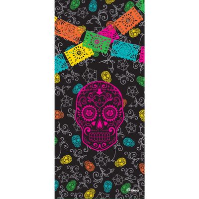 36" x 80" Pink Sugar Skull Day of the Dead Door Banner Mural Sign Decoration