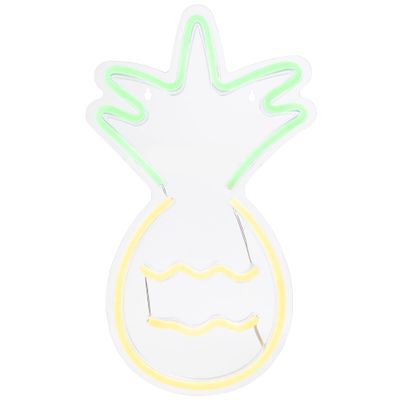 Northlight Pineapple LED Neon Style Wall Sign, 16", Yellow and Green
