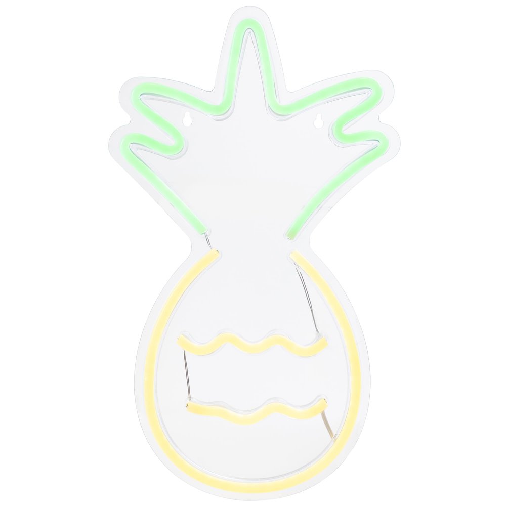 Northlight Pineapple LED Neon Style Wall Sign, 16", Yellow and Green