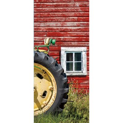 36" x 80" Red and Green Tractor Front Door Banner