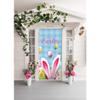 36" x 80" Blue and Pink Bunny Ears Easter Front Door Banner view 2