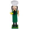 Northlight 14" Green and White Wooden Christmas Nutcracker Pizza Maker view 1