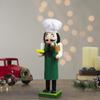 Northlight 14" Green and White Wooden Christmas Nutcracker Pizza Maker view 2