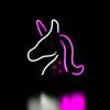 13" White and Pink LED Neon Style Unicorn Wall Sign view 2