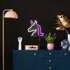13" White and Pink LED Neon Style Unicorn Wall Sign view 3