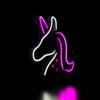 13" White and Pink LED Neon Style Unicorn Wall Sign view 4