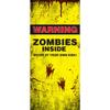 36" x 80" Yellow and Black "ZOMBIES INSIDE" Halloween Front Door Banner Mural Sign Decoration view 1
