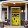 36" x 80" Yellow and Black "ZOMBIES INSIDE" Halloween Front Door Banner Mural Sign Decoration view 2