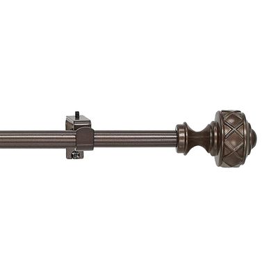 Achim Home Furnishings, Mocha Buono II Decorative Rod & Finial Lattice, 48" up to 86" Pack of 4