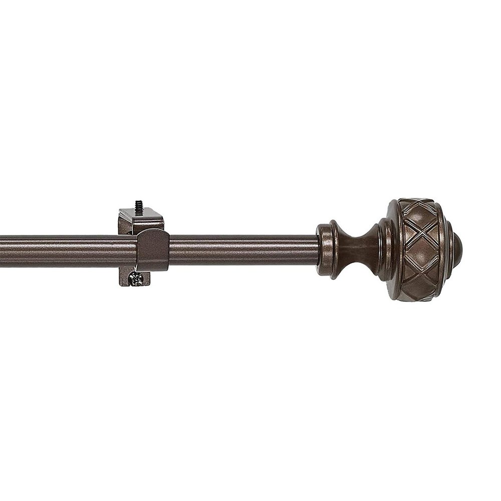 Achim Home Furnishings, Mocha Buono II Decorative Rod & Finial Lattice, 48" up to 86" Pack of 4