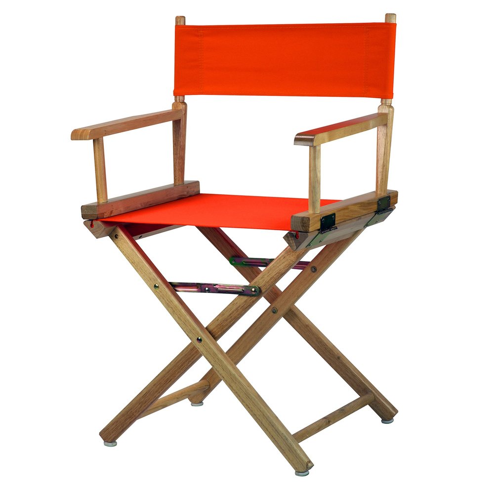 18" Director's Chair Natural Frame-Orange Canvas