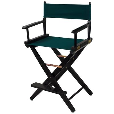 American Trails Extra-Wide Premium Directors Chair 24" H Counter Height Black Frame Hunter Green Canvas