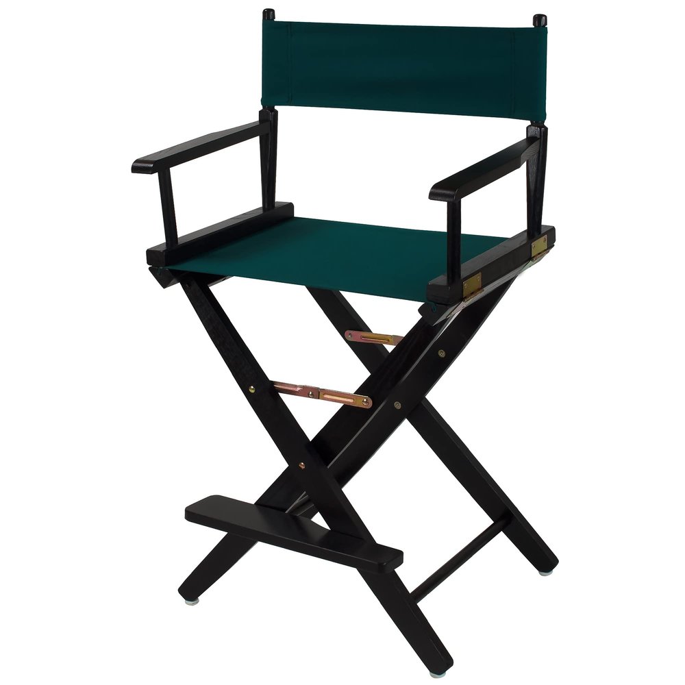 American Trails Extra-Wide Premium Directors Chair 24" H Counter Height Black Frame Hunter Green Canvas