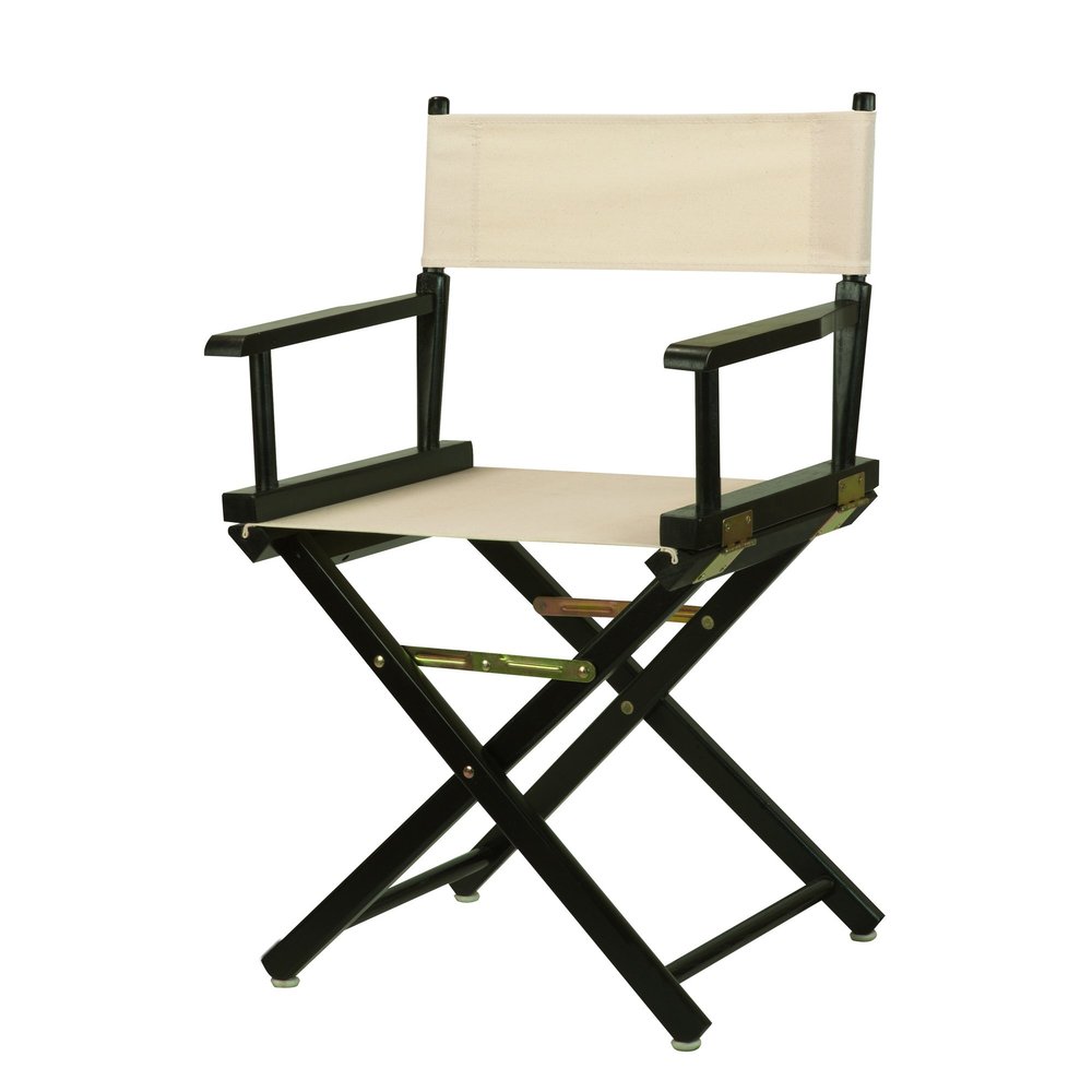 18" Director's Chair Black Frame-Natural/Wheat Canvas