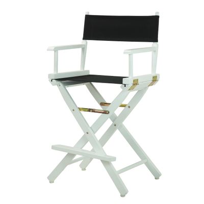 24" Director's Chair White Frame-Black Canvas