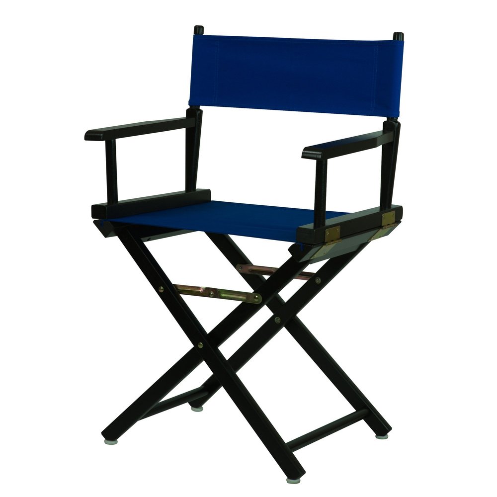 18" Director's Chair Black Frame-Royal Blue Canvas