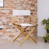 18" Director's Chair Natural Frame-White Canvas view 2