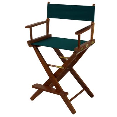 American Trails Extra-Wide Premium Directors Chair 24" H Counter Height Mission Oak Frame Hunter Green Canvas