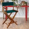 American Trails Extra-Wide Premium Directors Chair 24" H Counter Height Mission Oak Frame Hunter Green Canvas view 2