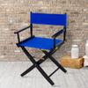 American Trails Extra-Wide Premium Directors Chair 18" H Classic Height Black Frame Blue Canvas view 2