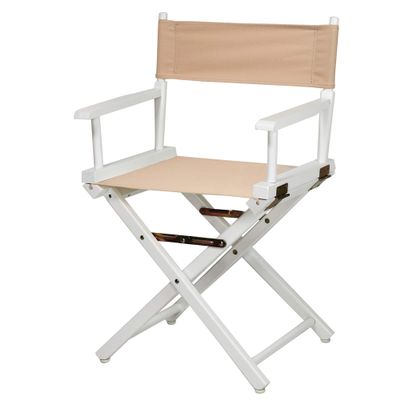 18" Director's Chair White Frame-Tan Canvas