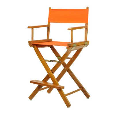 24" Director's Chair Honey Oak Frame-Tangerine Canvas