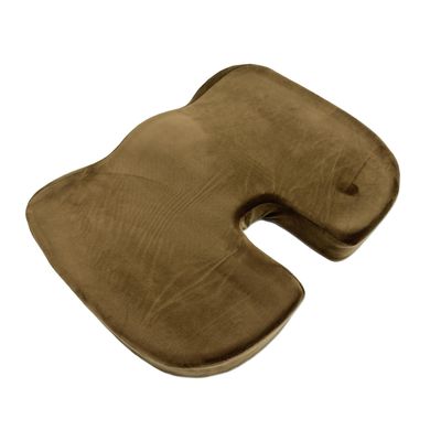 Bookishbunny Lumbar Back Cushion and Non Slip Seat Cushion (Brown, Seat Cushion)