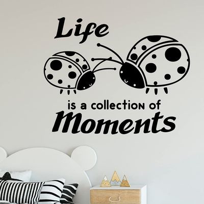 Life Quote Ladybug Ladybugs Lady Bug Bugs Cute Animal Insect Vinyl Design Wall Sticker Art Decal Boy Girl Kid Room Bedroom Nursery Kinder Playroom Home Decor Stickers Decoration Size (18x20 inch)